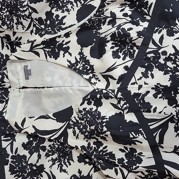 Women's Ann Taylor Floral Silk Halter Dress, Black/White, Size 12, NWT - Picture 4 of 10